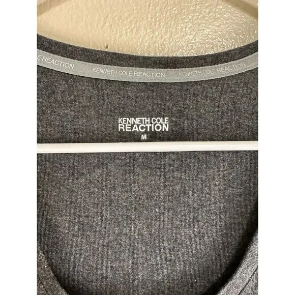 Kenneth Cole Reaction Women's Scoop Neck 1/2 Sleeve Dark Gray Tee, Size M - Picture 2 of 4